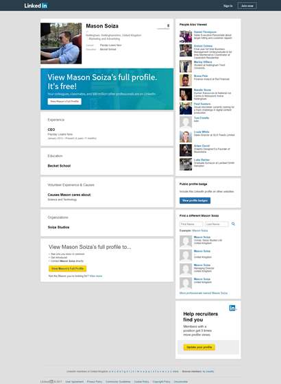 Soiza at Payday Loans Now: Mason Soiza